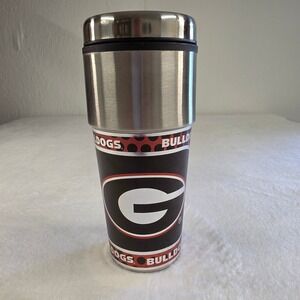 Georgia Bulldogs Stainless Steel Travel Tumbler Mug NCAA UGA G Logo Black Red